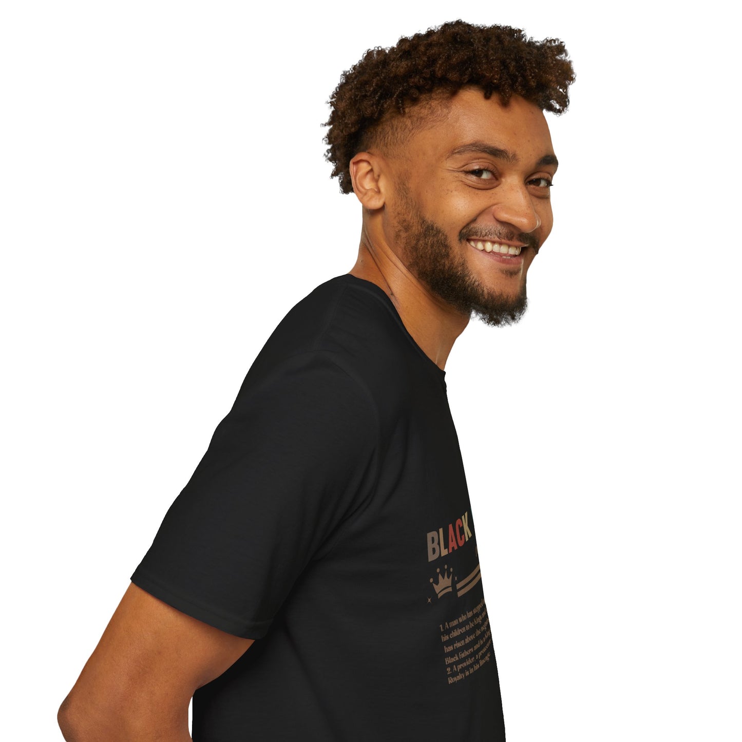 Black Father Pride T-Shirt, Unisex Softstyle Tee, Father's Day Gift, Dad Life Shirt, Family Reunion Apparel