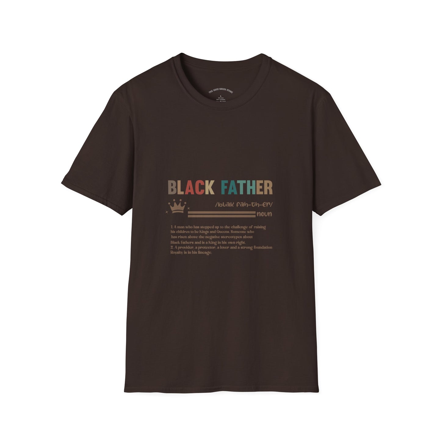 Black Father Pride T-Shirt, Unisex Softstyle Tee, Father's Day Gift, Dad Life Shirt, Family Reunion Apparel