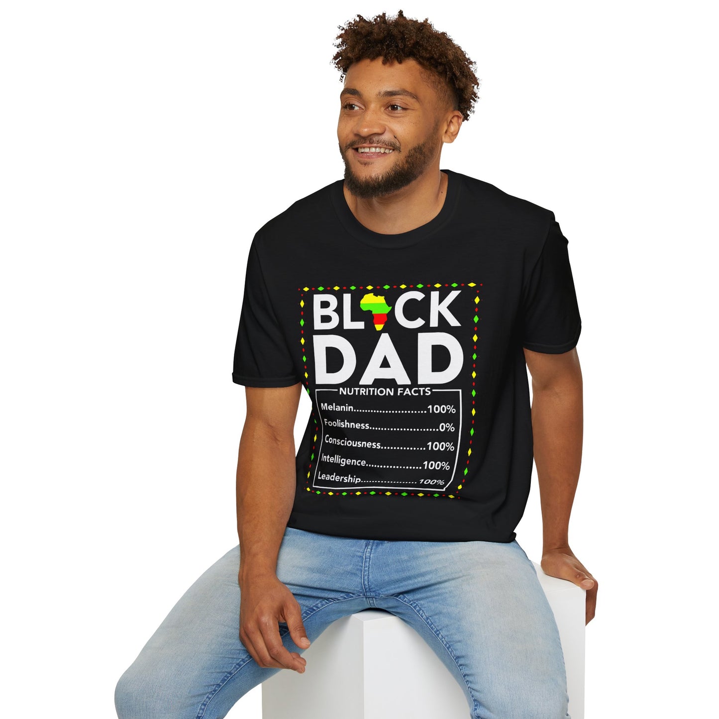 Black Dad Nutrition Facts T-Shirt, Father's Day Gift, Gift for Dad, Unisex Tee, Black History Month Apparel, Family Reunion Shirt