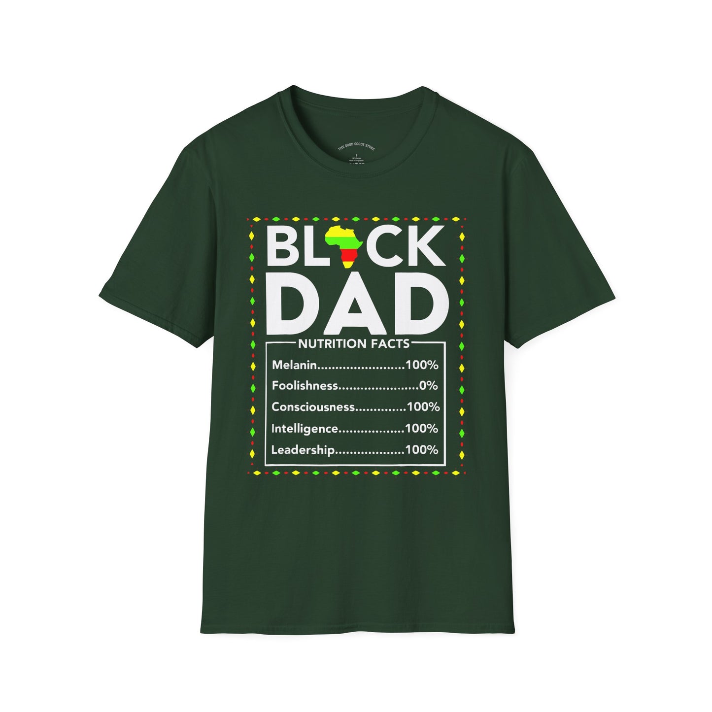 Black Dad Nutrition Facts T-Shirt, Father's Day Gift, Gift for Dad, Unisex Tee, Black History Month Apparel, Family Reunion Shirt