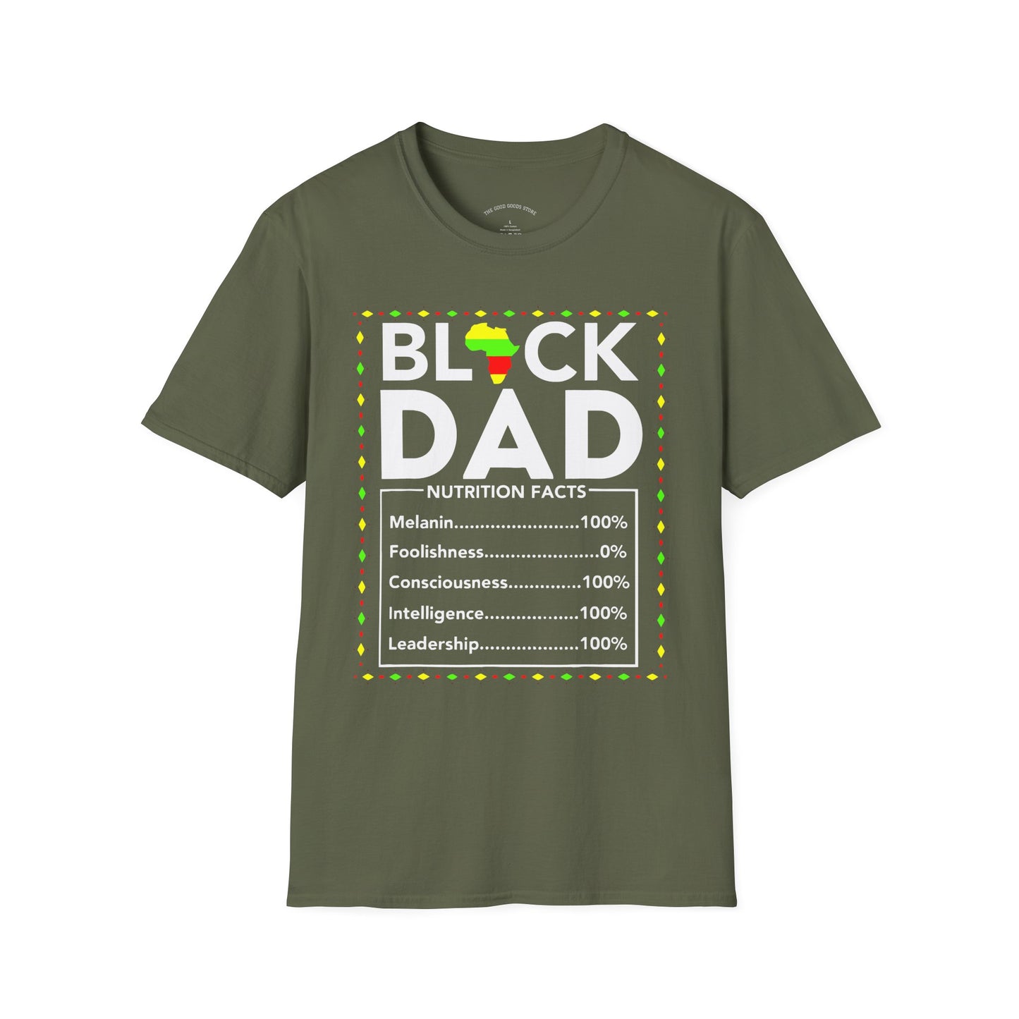 Black Dad Nutrition Facts T-Shirt, Father's Day Gift, Gift for Dad, Unisex Tee, Black History Month Apparel, Family Reunion Shirt