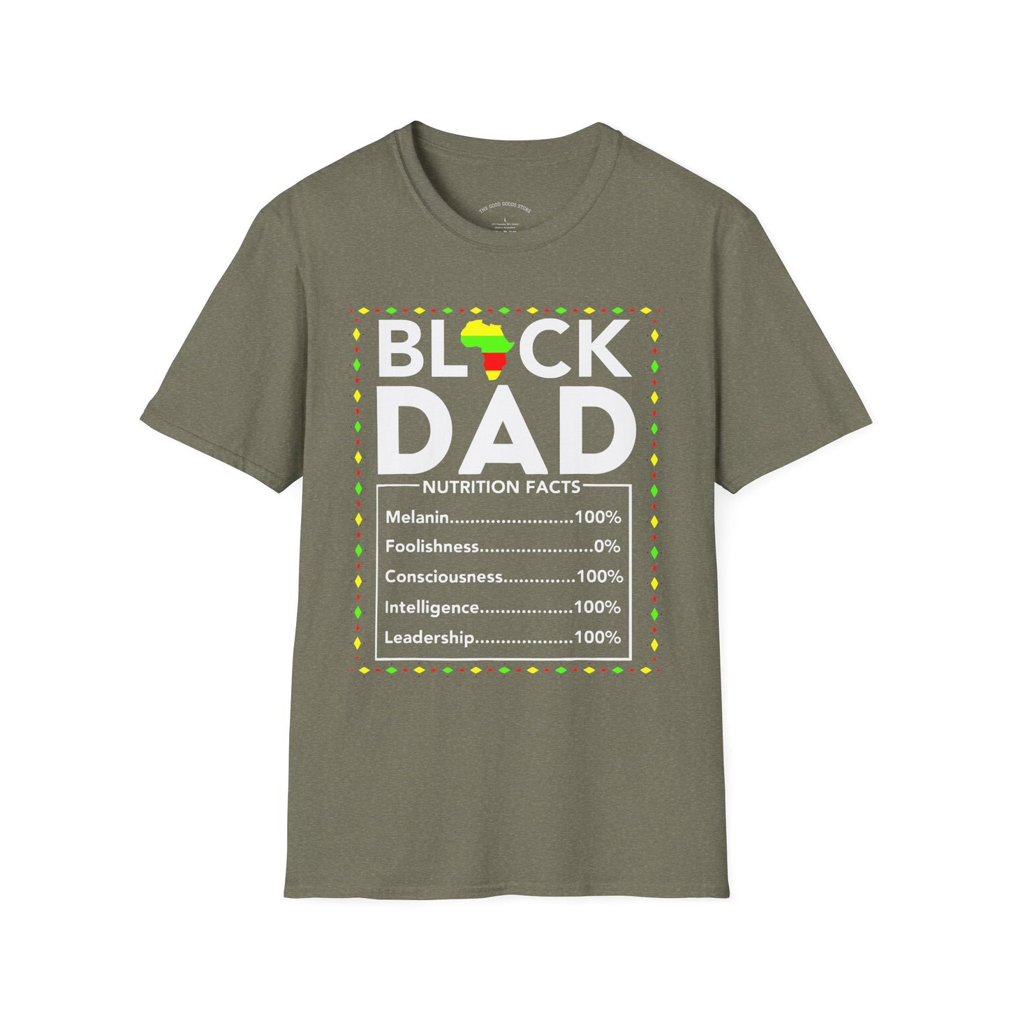 Black Dad Nutrition Facts T-Shirt, Father's Day Gift, Gift for Dad, Unisex Tee, Black History Month Apparel, Family Reunion Shirt