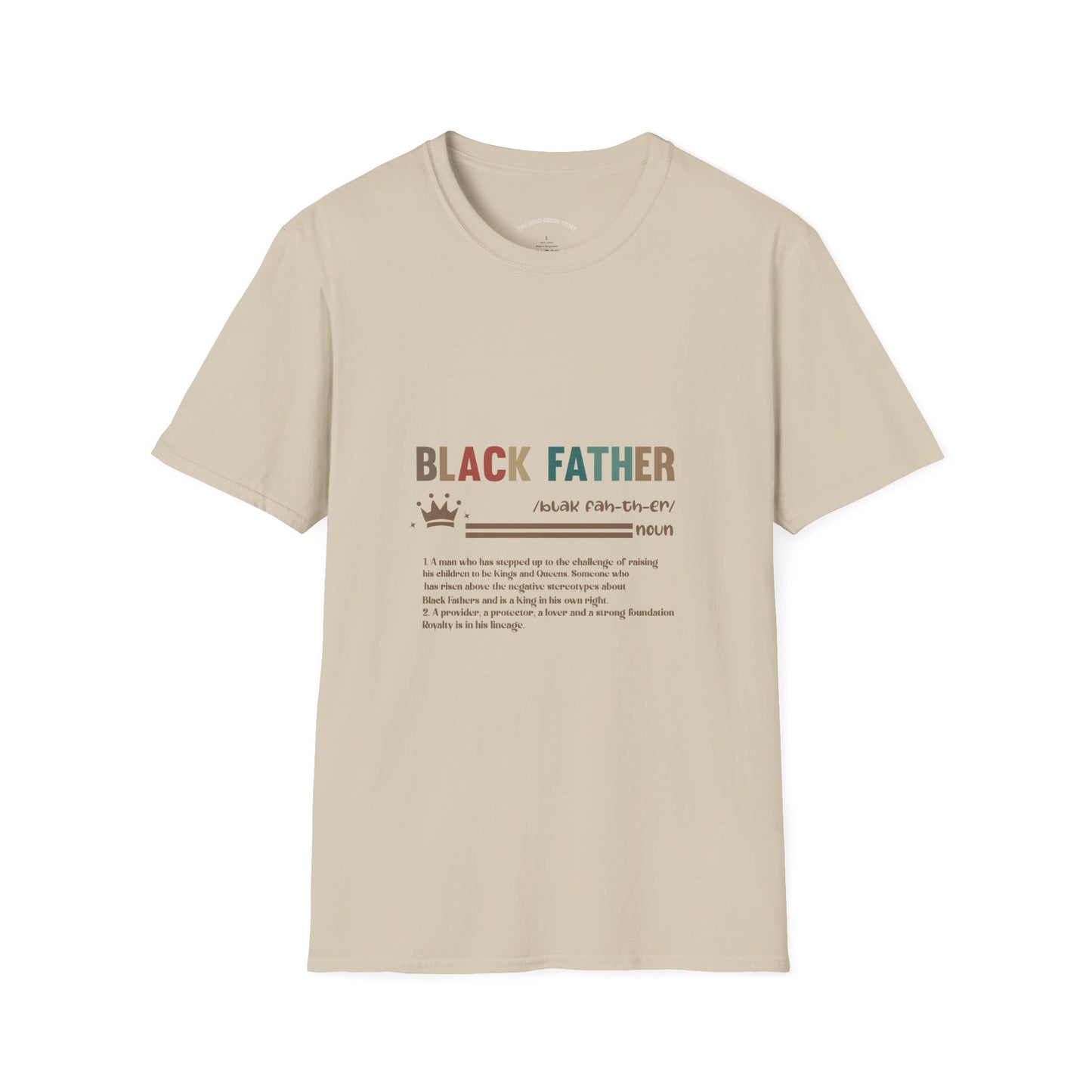 Black Father Pride T-Shirt, Unisex Softstyle Tee, Father's Day Gift, Dad Life Shirt, Family Reunion Apparel