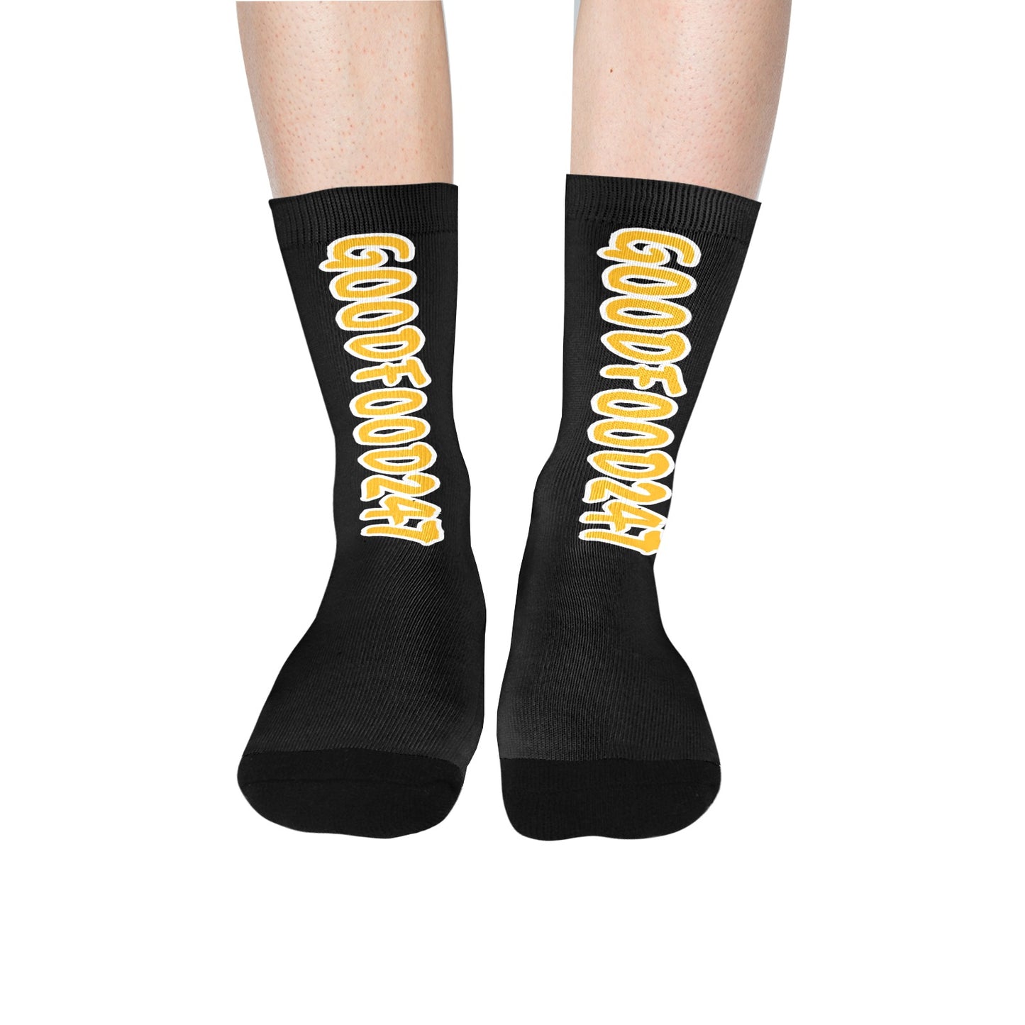 GOODFOOD247 SOCKS Sublimated Crew Socks(Made in USA)