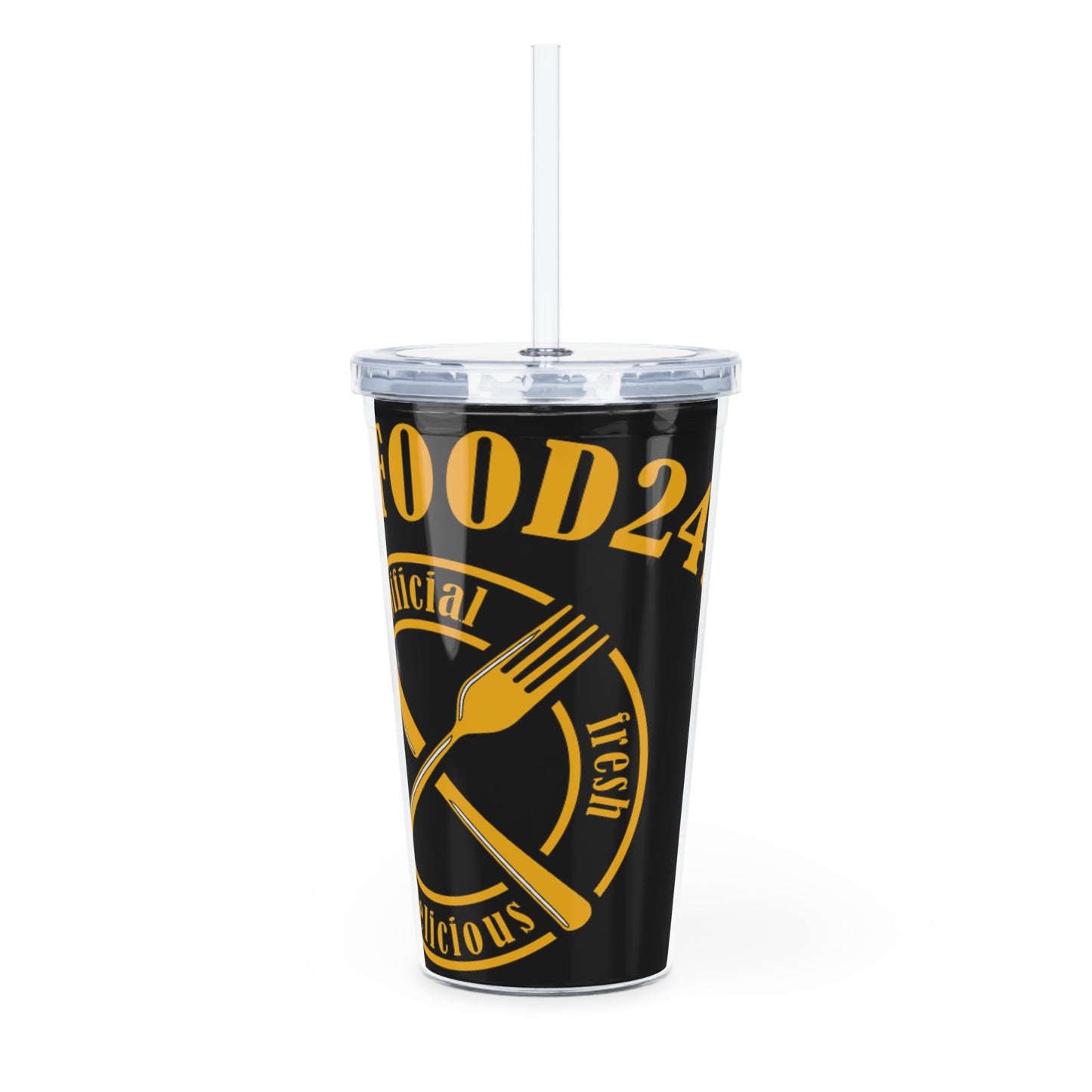 Plastic Tumbler with Straw