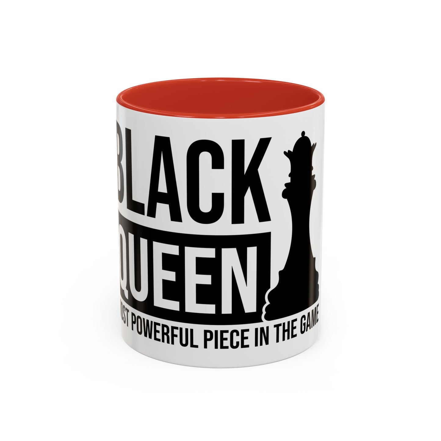 Black Queen Accent Coffee Mug - Empowering Chess Design for Inspired Women