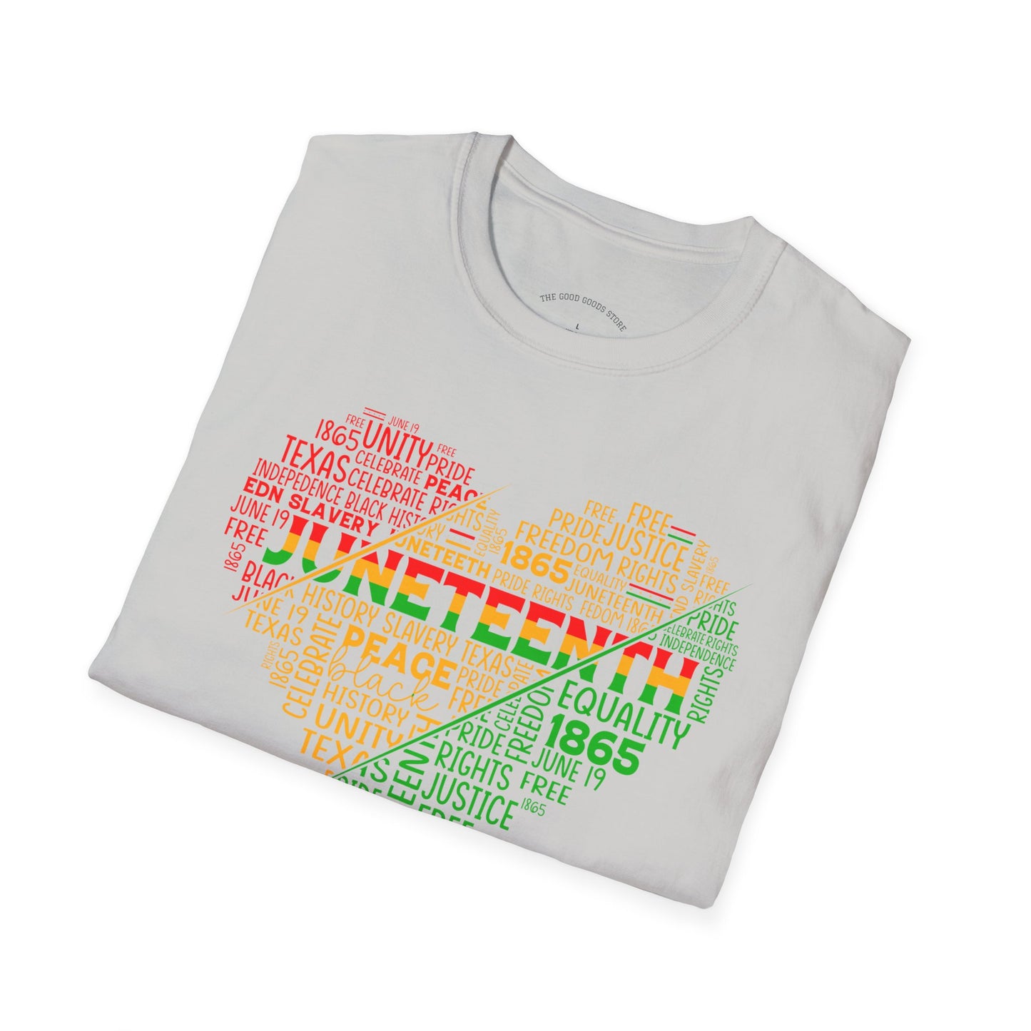 Juneteenth Heart & Fist Unisex T-Shirt | Celebrate Freedom, Equality, & Love, Ideal for Heritage Month, Gifts, Casual Wear