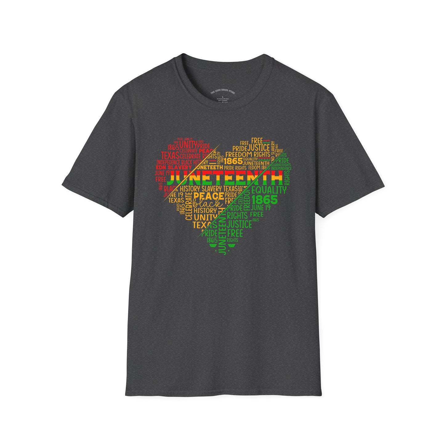 Juneteenth Heart & Fist Unisex T-Shirt | Celebrate Freedom, Equality, & Love, Ideal for Heritage Month, Gifts, Casual Wear