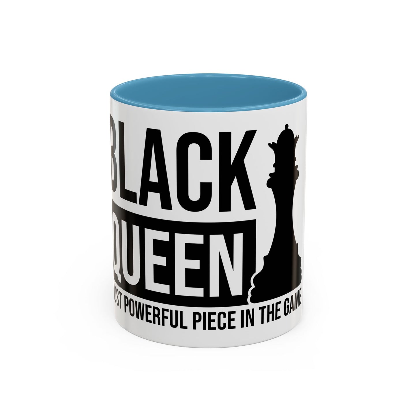 Black Queen Accent Coffee Mug - Empowering Chess Design for Inspired Women