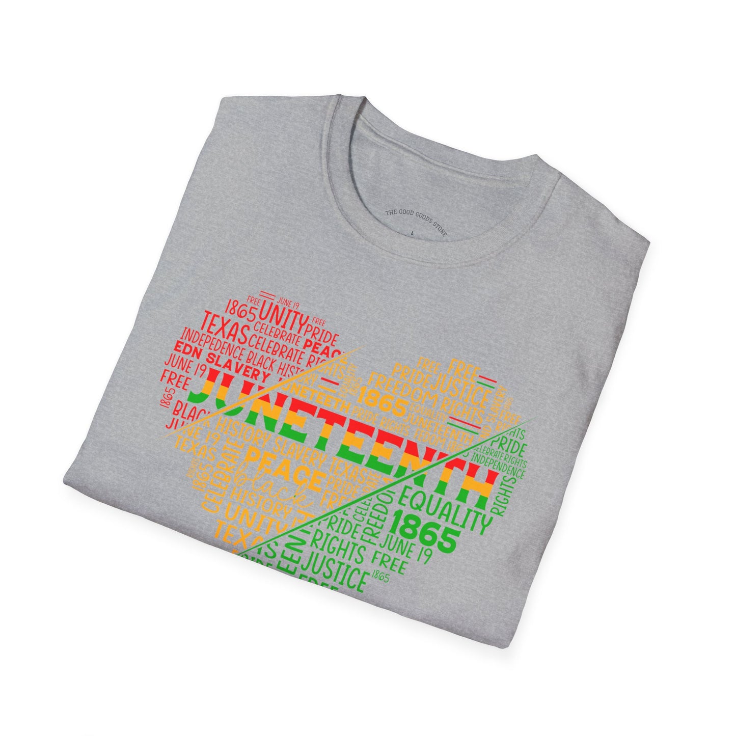 Juneteenth Heart & Fist Unisex T-Shirt | Celebrate Freedom, Equality, & Love, Ideal for Heritage Month, Gifts, Casual Wear