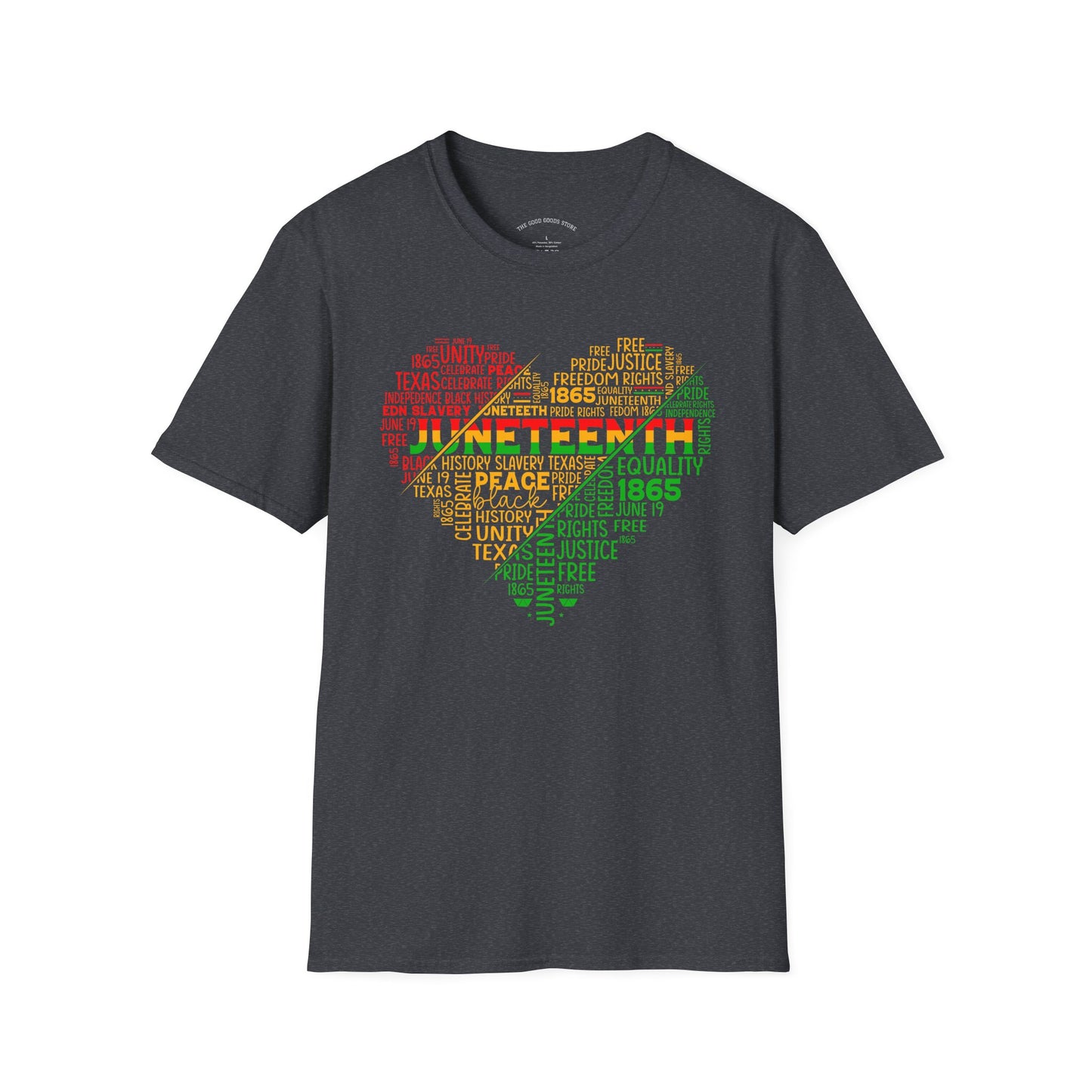 Juneteenth Heart & Fist Unisex T-Shirt | Celebrate Freedom, Equality, & Love, Ideal for Heritage Month, Gifts, Casual Wear