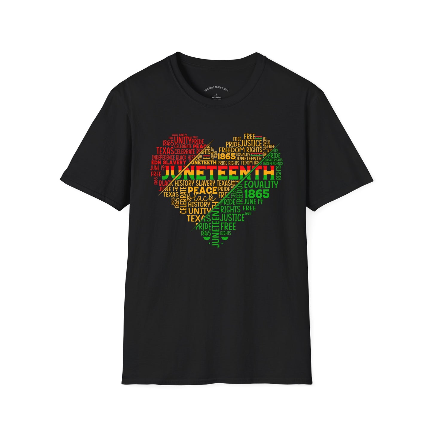 Juneteenth Heart & Fist Unisex T-Shirt | Celebrate Freedom, Equality, & Love, Ideal for Heritage Month, Gifts, Casual Wear