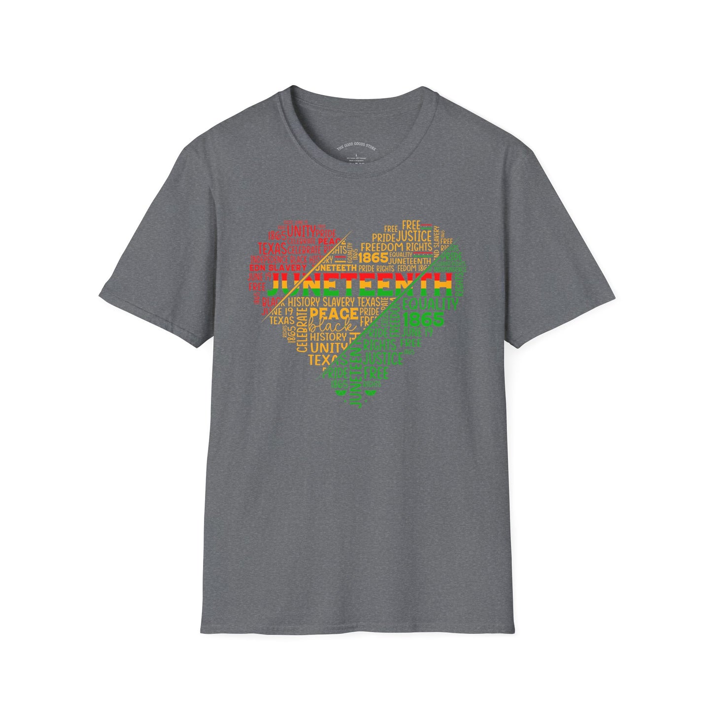 Juneteenth Heart & Fist Unisex T-Shirt | Celebrate Freedom, Equality, & Love, Ideal for Heritage Month, Gifts, Casual Wear