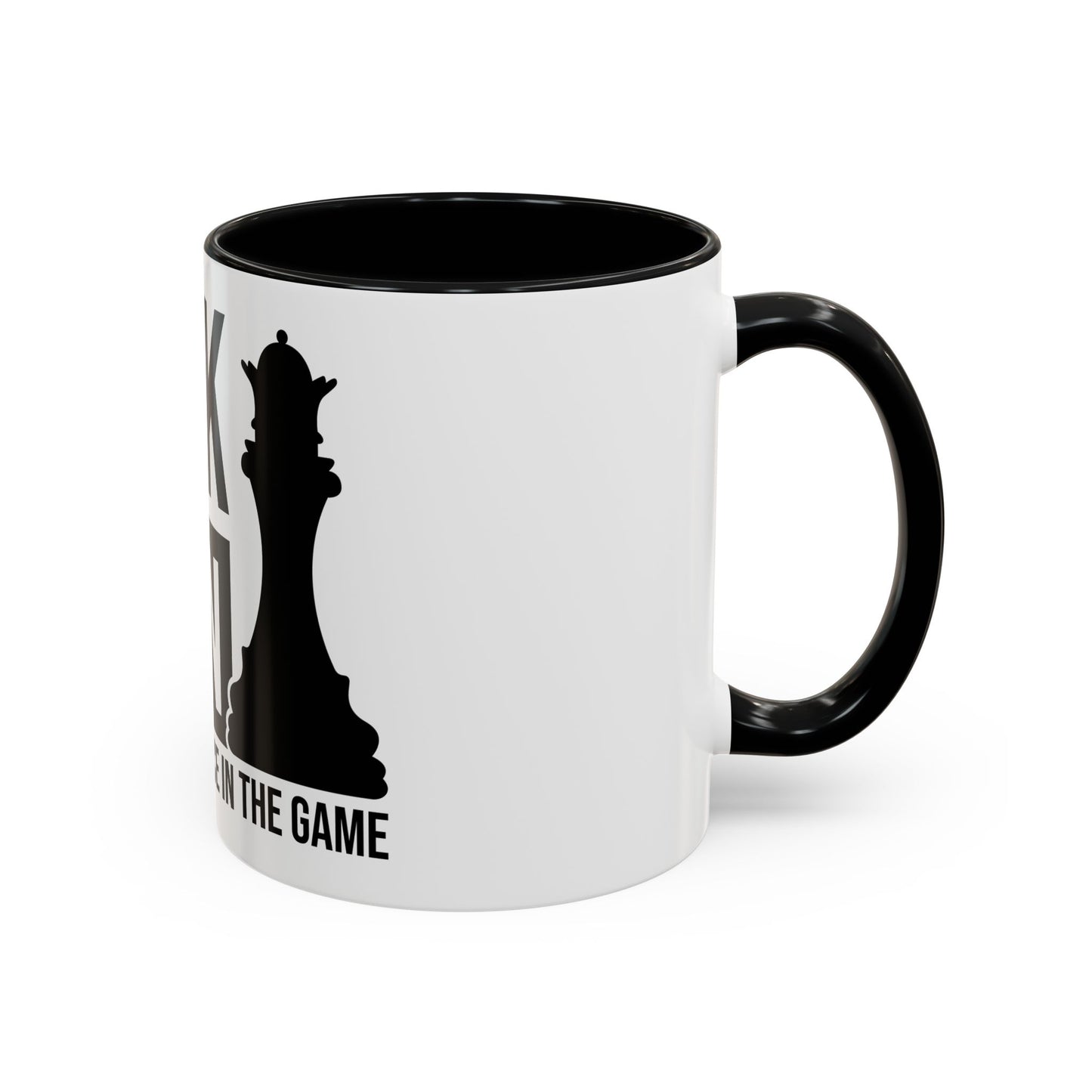 Black Queen Accent Coffee Mug - Empowering Chess Design for Inspired Women