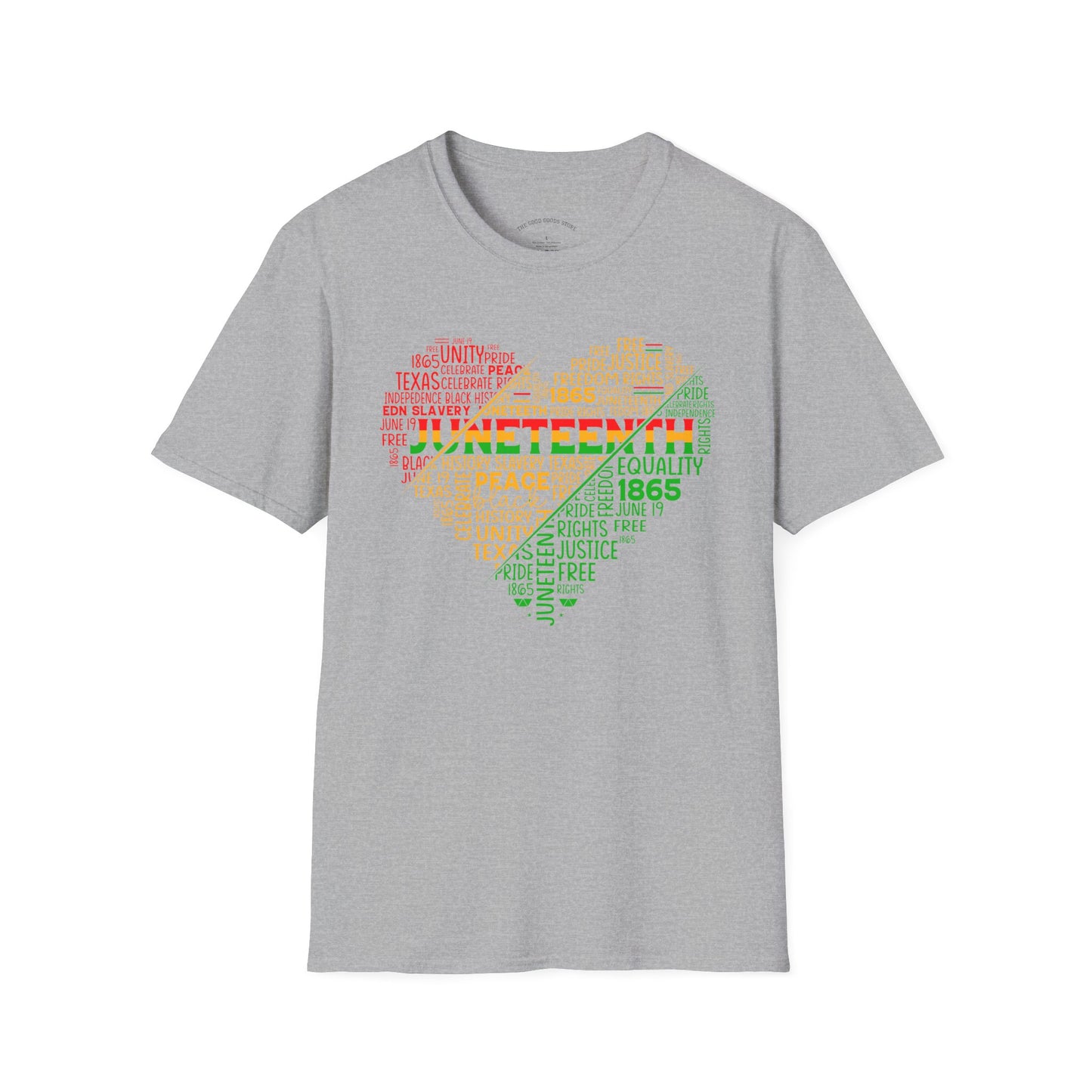 Juneteenth Heart & Fist Unisex T-Shirt | Celebrate Freedom, Equality, & Love, Ideal for Heritage Month, Gifts, Casual Wear