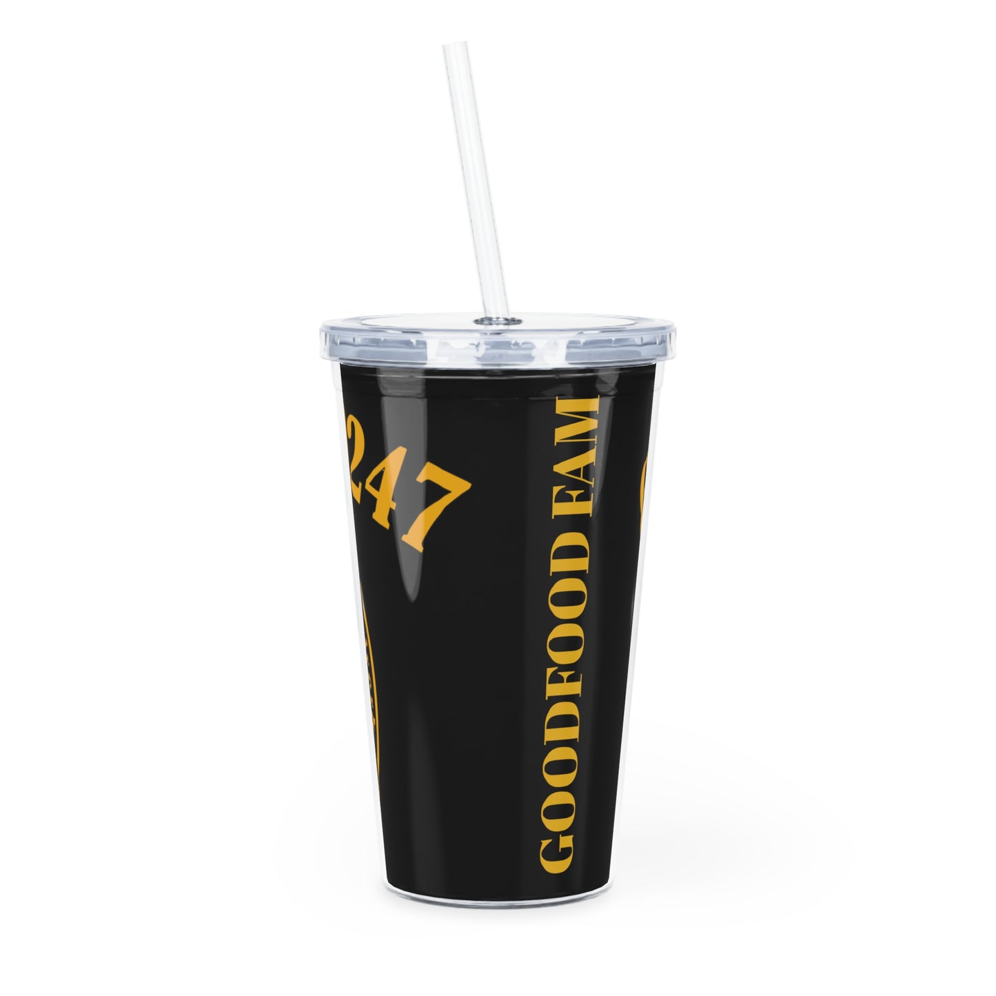 Plastic Tumbler with Straw