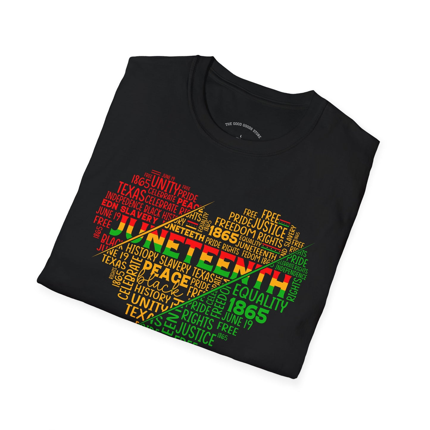 Juneteenth Heart & Fist Unisex T-Shirt | Celebrate Freedom, Equality, & Love, Ideal for Heritage Month, Gifts, Casual Wear