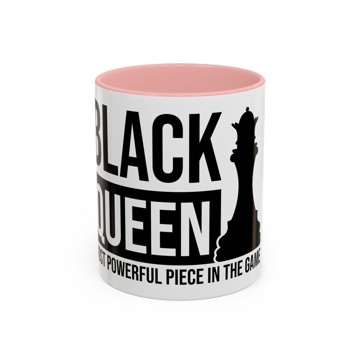 Black Queen Accent Coffee Mug - Empowering Chess Design for Inspired Women