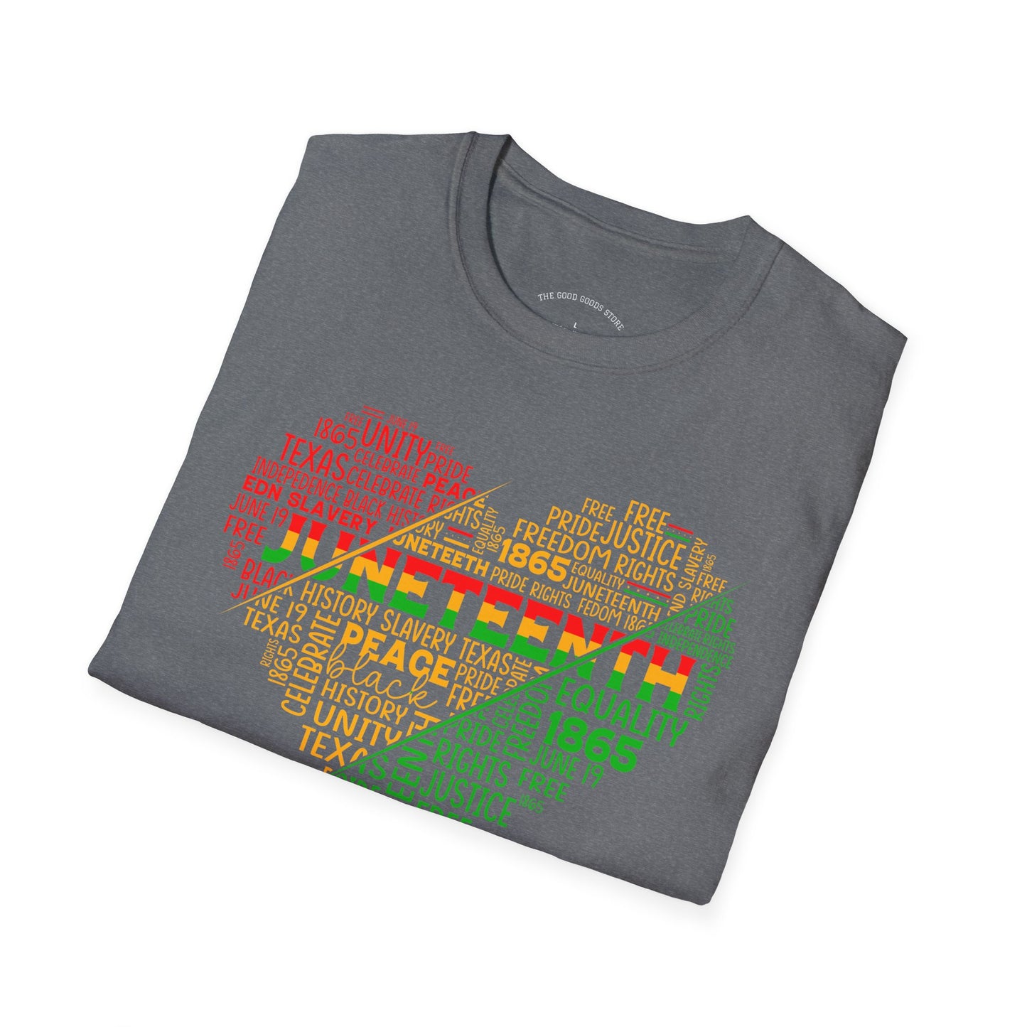Juneteenth Heart & Fist Unisex T-Shirt | Celebrate Freedom, Equality, & Love, Ideal for Heritage Month, Gifts, Casual Wear